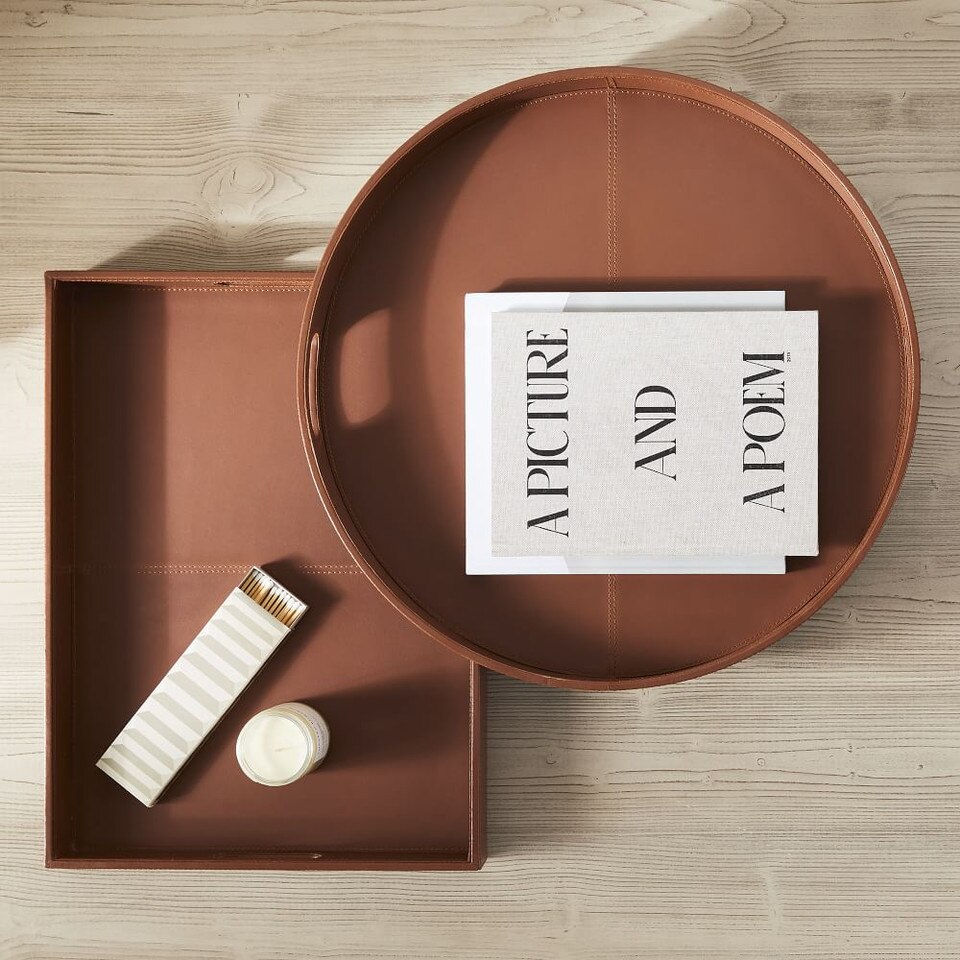 Larsen Faux Leather Trays West Elm UK